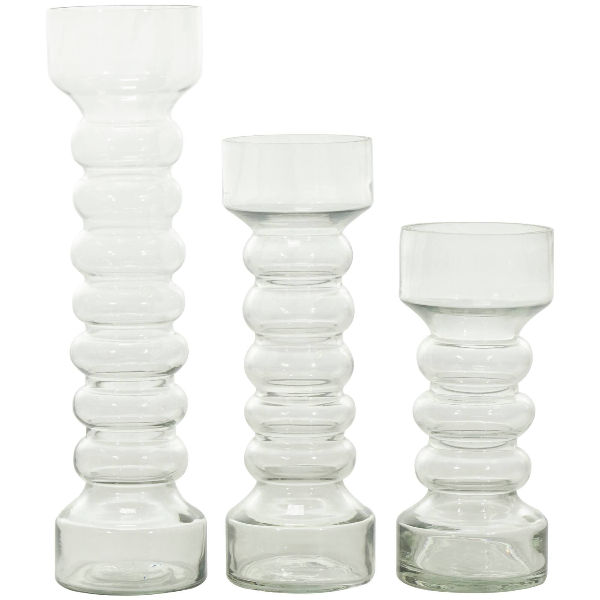 Clear Glass Candle Holder Set